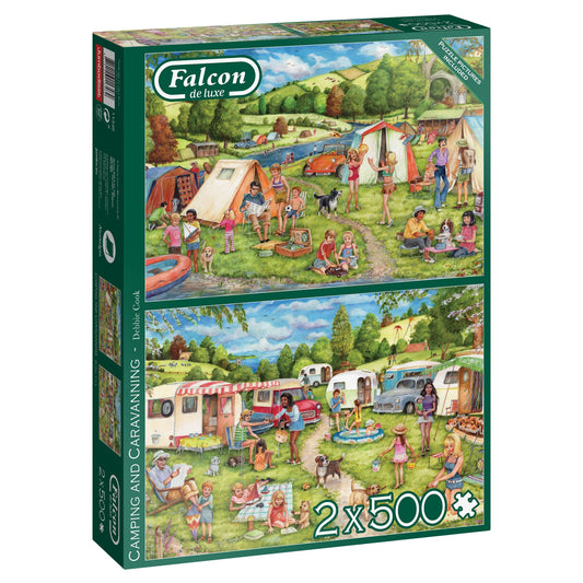 Falcon - Camping and Caravanning (2x500 pieces) - product image - Jumboplay.com