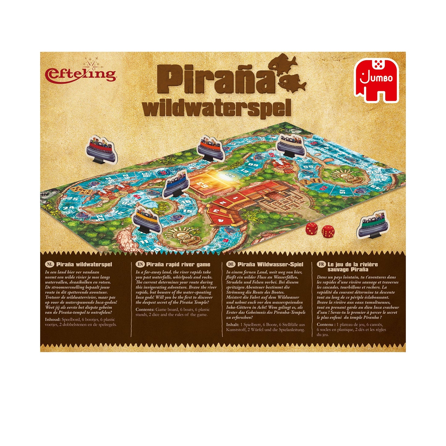 Ganzenbord Efteling - Piraña Wildwaterspel - product image - Jumboplay.com