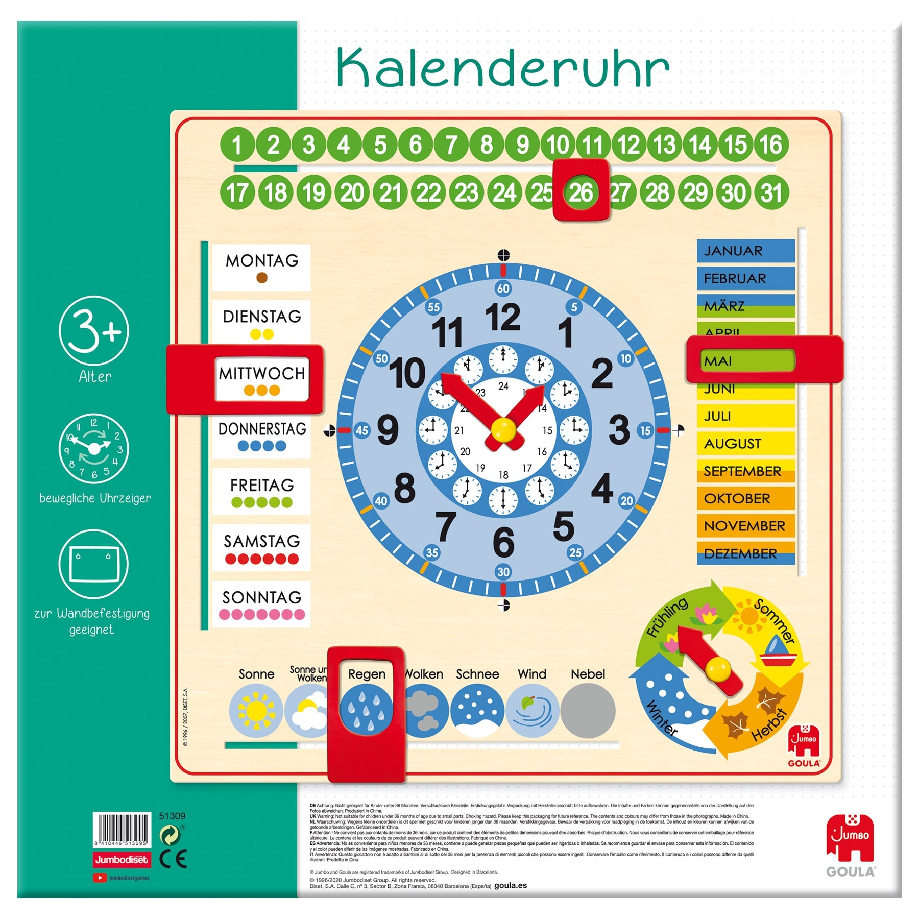 Kalenderuhr Grossformat - product image - Jumboplay.com